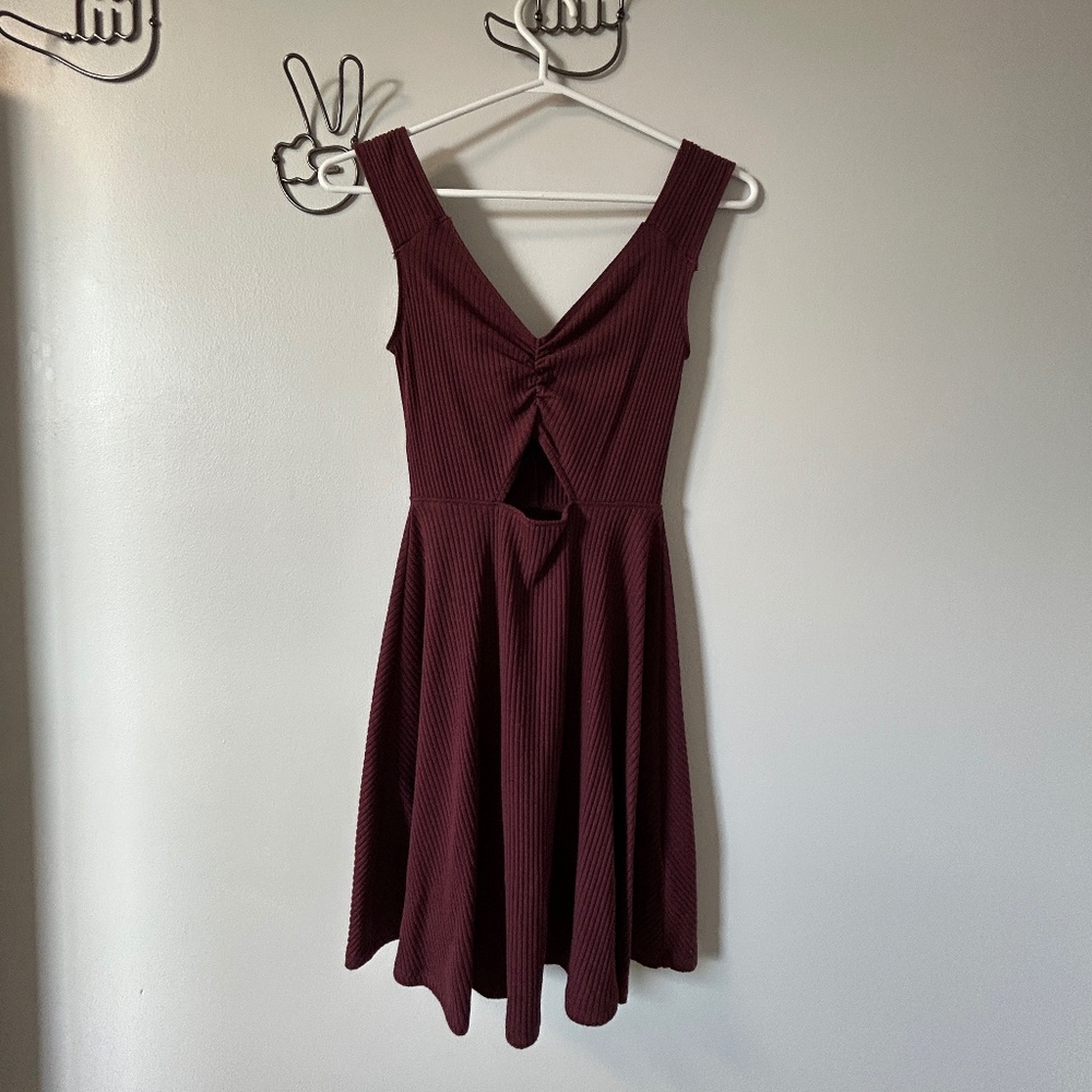 Abercrombie & Fitch Burgundy Cut Out Dress